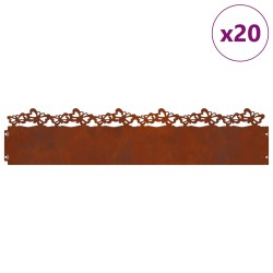 Bordures de pelouse 20 pcs Rouillé 103 x 0,05 x 22 cm 537978537978