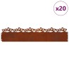 Bordures de pelouse 20 pcs Rouillé 103 x 0,05 x 22 cm 537978537978