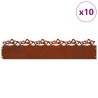 Bordures de pelouse 10 pcs Rouillé 103 x 0,05 x 22 cm 537979537979