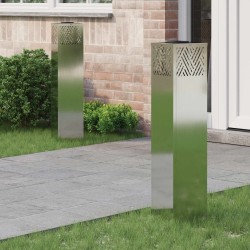 Lumière de chemin LED solaire 2 pcs Argenté Galvanisé 537985537985