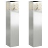 Lumière de chemin LED solaire 2 pcs Argenté Galvanisé 537985537985