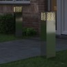 Lumière de chemin LED solaire 2 pcs Argenté Galvanisé 537985537985
