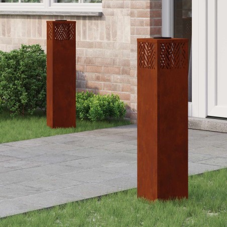 Lumière de chemin LED solaire 2 pcs Bronze Acier patiné 537986537986