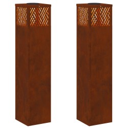 Lumière de chemin LED solaire 2 pcs Bronze Acier patiné 537986537986