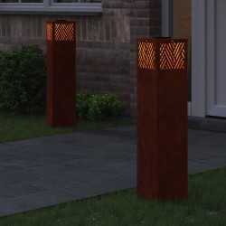 Lumière de chemin LED solaire 2 pcs Bronze Acier patiné 537986537986
