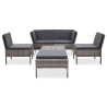 Salon de jardin 6 pcs avec coussins résine tressée gris 537987537987