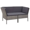 Salon de jardin 6 pcs avec coussins résine tressée gris 537987537987