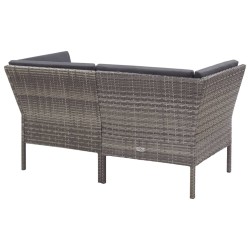 Salon de jardin 6 pcs avec coussins résine tressée gris 537987537987