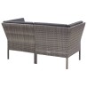 Salon de jardin 6 pcs avec coussins résine tressée gris 537987537987