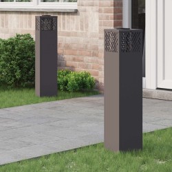 Lumière de chemin LED solaire 2 pcs Noir Acier laminé à froid 537989537989