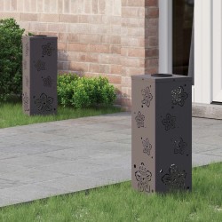 Lumière de chemin LED solaire 2 pcs Noir Acier laminé à froid 537990537990