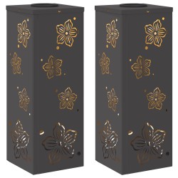 Lumière de chemin LED solaire 2 pcs Noir Acier laminé à froid 537990537990