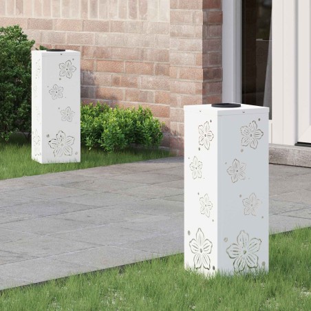 Lumière de chemin LED solaire 2 pcs Blanc Acier laminé à froid 537991537991