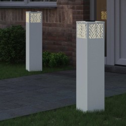Lumière de chemin LED solaire 2 pcs Blanc Acier laminé à froid 537998537998