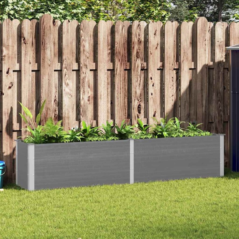 Lit surélevé de jardin 250x50x91 cm WPC Gris 537999537999