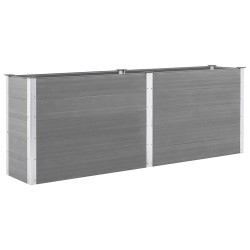 Lit surélevé de jardin 250x50x91 cm WPC Gris 537999537999