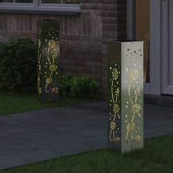 Lumière de chemin LED solaire 2 pcs Rouillé Galvanisé 538009538009