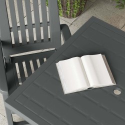 Table de jardin Anthracite 80x75x72 cm Plastique 538010538010