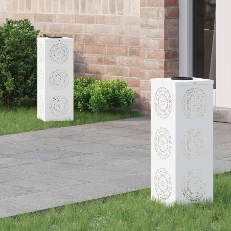 Lumière de chemin LED solaire 2 pcs Blanc Acier laminé à froid 538013538013