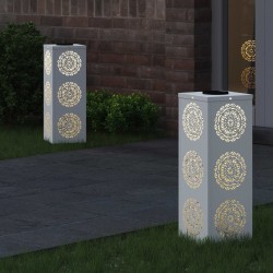 Lumière de chemin LED solaire 2 pcs Blanc Acier laminé à froid 538013538013