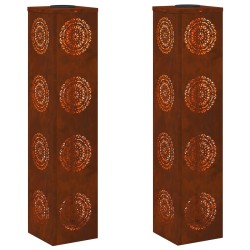 Lumière de chemin LED solaire 2 pcs Rouillé Acier patiné 538015538015