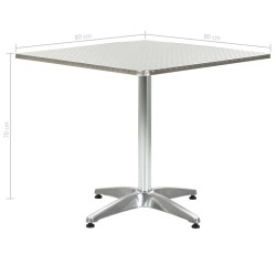 Table de jardin Argenté 80x80x70 cm Aluminium 538016538016