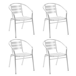 Chaises empilables d'extérieur lot de 4 Aluminium 538018538018