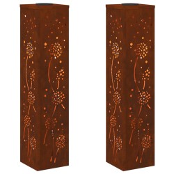 Lumière de chemin LED solaire 2 pcs Rouillé Acier patiné 538021538021