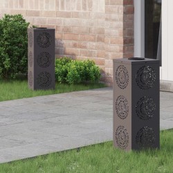 Lumière de chemin LED solaire 2 pcs Noir Acier laminé à froid 538024538024