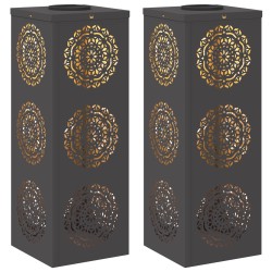 Lumière de chemin LED solaire 2 pcs Noir Acier laminé à froid 538024538024