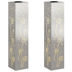 Lumière de chemin LED solaire 2 pcs Argenté Acier inoxydable 538028538028
