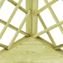 Pergola d'angle avec siège 130x130x197 cm Pin imprégné 538036538036