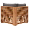 Canapé d'angle de jardin avec coussin gris Bois de teck solide 538039538039