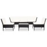 Salon de jardin 6 pcs avec coussins résine tressée noir 538043538043