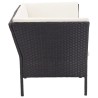 Salon de jardin 6 pcs avec coussins résine tressée noir 538043538043