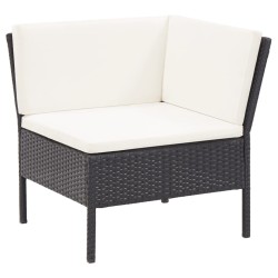 Salon de jardin 6 pcs avec coussins résine tressée noir 538043538043