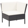 Salon de jardin 6 pcs avec coussins résine tressée noir 538043538043