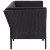 Salon de jardin 6 pcs avec coussins résine tressée noir 538044538044
