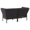 Salon de jardin 6 pcs avec coussins résine tressée noir 538044538044
