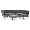 Salon de jardin 6 pcs avec coussins résine tressée gris 538050538050