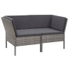 Salon de jardin 6 pcs avec coussins résine tressée gris 538050538050