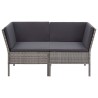 Salon de jardin 6 pcs avec coussins résine tressée gris 538050538050