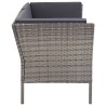 Salon de jardin 6 pcs avec coussins résine tressée gris 538050538050