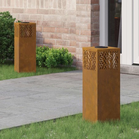 Lumière de chemin LED solaire 2 pcs Bronze Acier patiné 538066538066