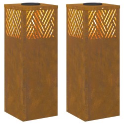 Lumière de chemin LED solaire 2 pcs Bronze Acier patiné 538066538066