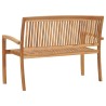 Banc 2 places empilable de jardin 120 cm Bois de teck solide 538071538071