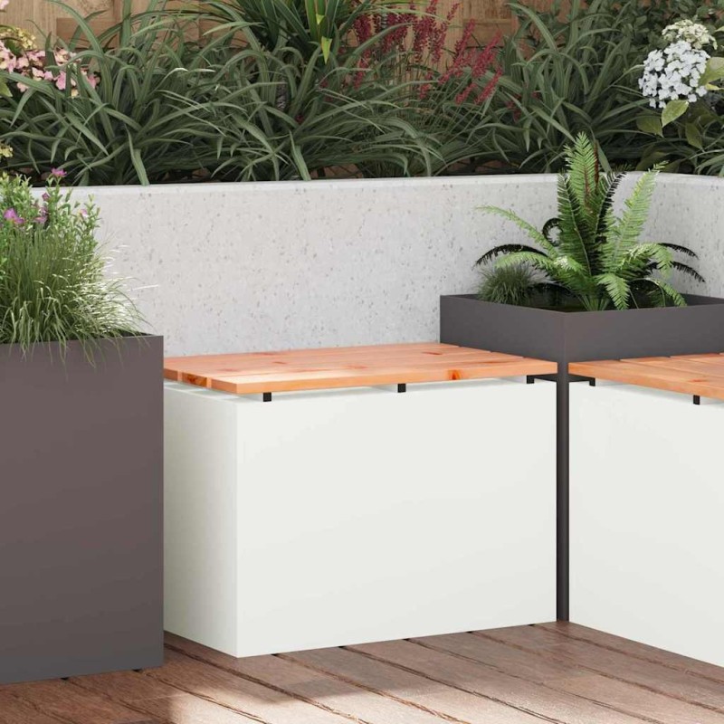Banc de jardin Blanc 60 x 40 x 43 cm Acier 538076538076