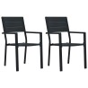 Chaises de jardin lot de 2 Noir PEHD Aspect de bois 538083538083