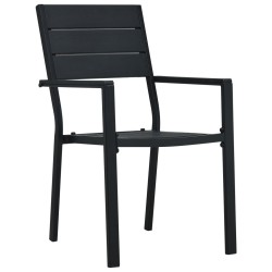 Chaises de jardin lot de 2 Noir PEHD Aspect de bois 538083538083