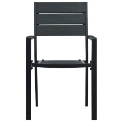 Chaises de jardin lot de 2 Noir PEHD Aspect de bois 538083538083